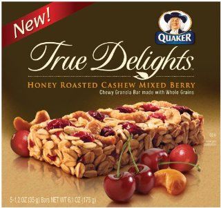 Quaker True Delights Chewy Granola Bars Honey Roasted Cashew Mixed Berry (4 Pack)  Gourmet Food  Grocery & Gourmet Food