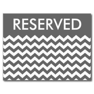Table Number RESERVED Sign Modern Chevron Post Cards