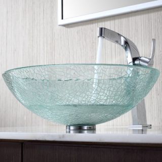 Kraus Bathroom Combos Broken Glass Vessel Bathroom Sink with Single