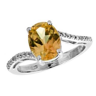 Oval Citrine and Diamond Accent Ring in Sterling Silver   Zales