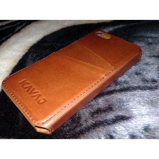 KAVAJ leather case cover "Dallas" for the Apple iPhone 5S, iPhone 5 cognac brown   genuine leather with business card compartment Cell Phones & Accessories