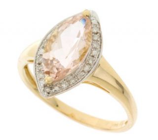 1.25 ct tw Marquise Morganite & Diamond Accent Ring 14K Gold —