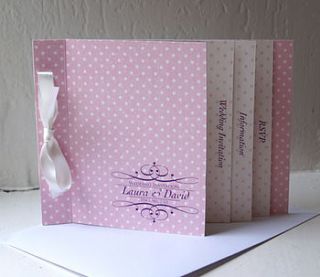 tiny polka dot wedding stationery by chandler invitations