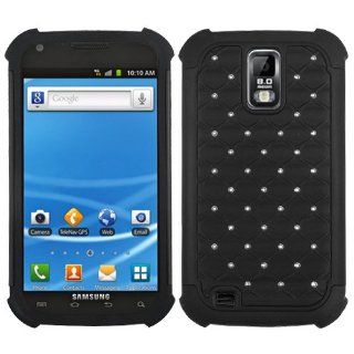 Fits Samsung T989 Hercules Hard Plastic Snap on Cover Black/Black Luxurious Lattice Dazzling TotalDefense T Mobile Cell Phones & Accessories
