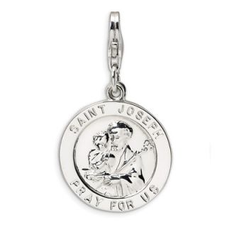 Amore La Vita™ Large Saint Joseph Medal Charm in Sterling Silver