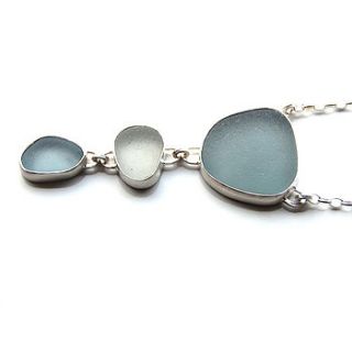 shades of grey sea glass necklace by tania covo
