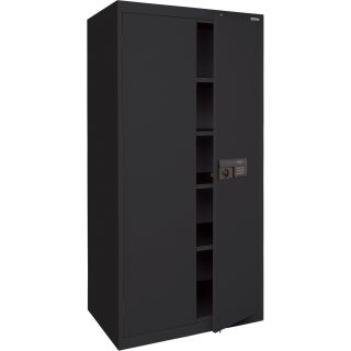 Sandusky Lee Keyless Electronic Cabinet — 36in.W x 24in.D x 72in.H, Black, Model# EA4E362472-09  Storage Cabinets