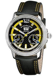 Stuhrling Original 275.331565  Watches,Mens Automatic Saturnalia GTS Black Dial Black Leather, Casual Stuhrling Original Automatic Watches