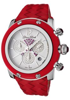 Glam Rock GR10181  Watches,Womens Miami Chronograph Diamond & Ruby Red Woven Calf Leather, Chronograph Glam Rock Quartz Watches