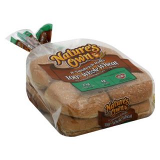 Natures Own 100% Whole Wheat Sandwich Rolls 8 ct