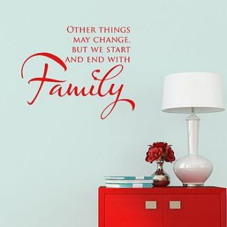 start and end with family quote wall sticker by mirrorin