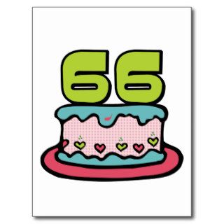 66 Year Old Birthday Cake Post Card
