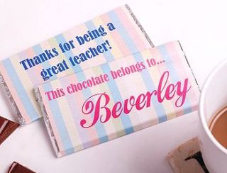 personalised 'this chocolate belongs to' bar by tailored chocolates and gifts