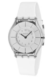Swatch SFK360  Watches,Womens Skin Classic White Dial White Silicon, Casual Swatch Quartz Watches