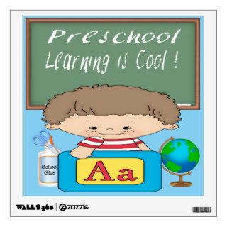 Preschool Boy Learning is Cool Square Wall Decal