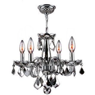 Worldwide Lighting W83100C16 CH Clarion 4 Light with Chrome Crystal Chandelier, Chrome Finish    