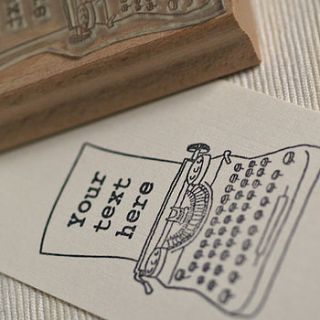 personalised vintage typewriter stamp by pretty rubber stamps