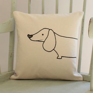 sausage dog cushion cover by miss shelly designs