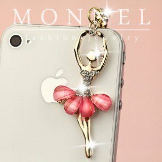 ip413 Cute Ballerina Ballet Dancer Anti Dust Plug Cover Charm for iPhone 3.5mm Cell Phone Cell Phones & Accessories