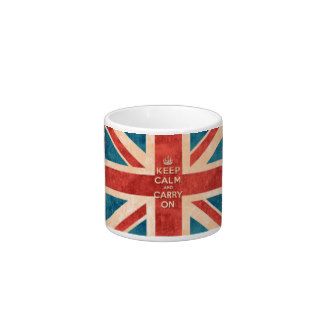 Keep Calm and Carry On Vintage Union Jack Flag Espresso Cup