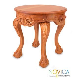 Handcrafted Cedar Wood 'Mexican Renaissance' Accent Table (Mexico) Novica Coffee, Sofa & End Tables