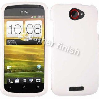 RUBBER COATED HARD CASE FOR HTC ONE S RUBBERIZED WHITE Cell Phones & Accessories