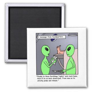 Alien Abduction Cartoon Magnets