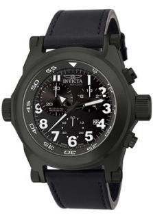 Invicta 4830  Watches,Mens Force Master Chronograph Black Leather, Chronograph Invicta Quartz Watches