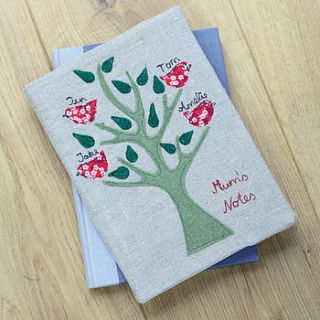 personalised family tree notebook by polkadots & blooms