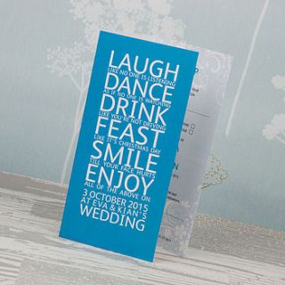 smile three fold wedding invitation by love wedding print