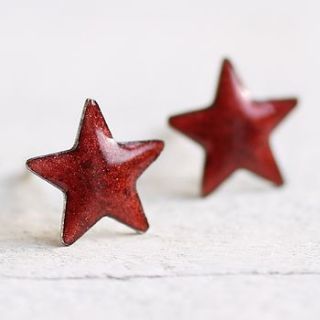 red star earrings by silk purse, sow's ear