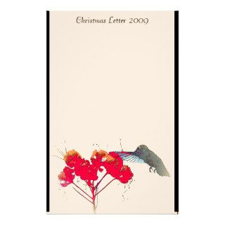 Hummingbird Christmas Letter 2009 Personalized Stationery