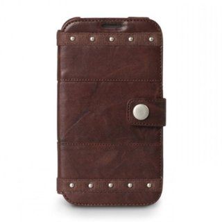 Zenus Galaxy Note 2 / N7100 Leather Case Prestige Bohemian M Diary   Handmade Genuine Leather Wallet   Luxury Packaging   Tan Brown Cell Phones & Accessories