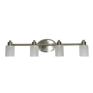 Style Selections 4 Light Dasinger Brushed Nickel and Chrome Bathroom Vanity Light