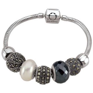 Persona Black Label™ Sterling Silver Marcasite Bracelet with Five