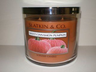 Bath and Body Works Slatkin & Co. SWEET CINNAMON PUMPKIN Scented ONE 4 OZ and ONE 14.5 OZ   Candle Sets