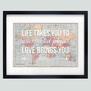 personalised home quote map print by of life & lemons