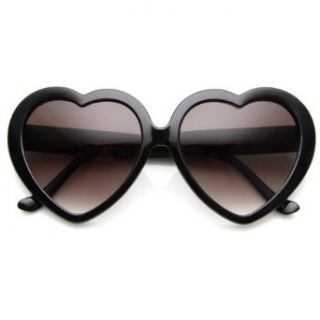 zeroUV�   Large Oversized Womens Heart Shaped Sunglasses Cute Love Fashion Eyewear (Black) Shoes