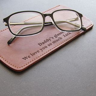 personalised leather glasses case by gracie collins