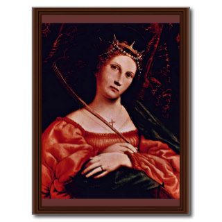 St. Catherine Of Alexandria By Lotto Lorenzo (Best Postcards