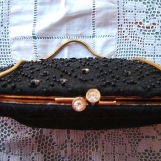 vintage black beaded evening bag by ava mae designs