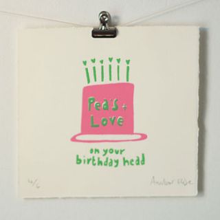 'peas and love' birthday print by amber elise prints