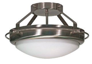 Nuvo Lighting 60/492 Polaris 2 Light Semi Flush with White Opal Glass Shade, Brushed Nickel   Close To Ceiling Light Fixtures  
