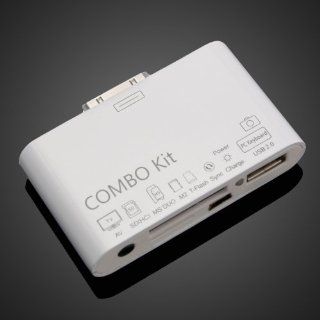 5 in 1 USB Digital Camera Connection Kit SD TF Memory Card Reader for Apple iPad 1 iPad 2 AV TV Sync Video Out White Computers & Accessories