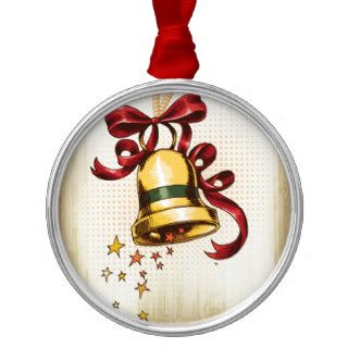 Pretty Christmas Bell With A Red Ribbon Ornaments
