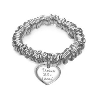 graduation personalised silver coil bracelet by merci maman
