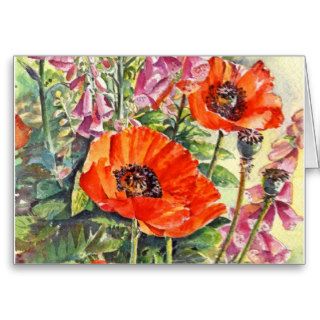 Beautiful Watercolor Poppies Cards