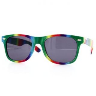 Rainbow Wayfarer Style Sunglasses Fun Tie Dye Adult Size Party Parade Clothing