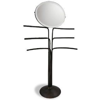 Iron Jewelry Tree Stand with Mirror, 18", Hand Forged in the USA Jewelry