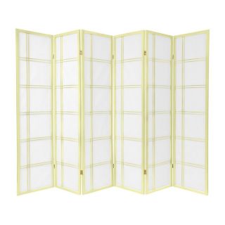 Oriental Furniture Double Cross 6 Panel Ivory Folding Indoor Privacy Screen